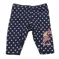 Tmavomodré legíny s Minnií a puntíky Disney