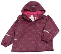 Vínová nepromokavá jarná bunda s pandami a kapucňou Impidimpi