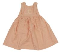 Lososovo-bílé kostičkované plátěné šaty se srdíčky Bob der Bar 