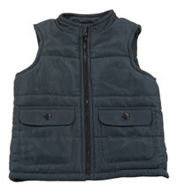 Tmavosivá šušťáková zateplená vesta F&F