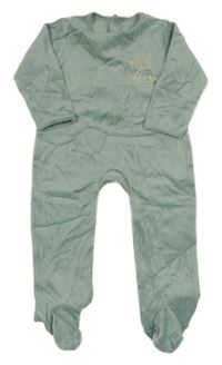 Zelenošedý sametový overal se zajíčkem