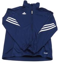 Kobaltově modrá propínací sportovní funkční mikina s logem Adidas 