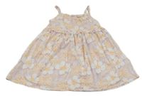 Lila bavlnené kvetované šaty Dopodopo