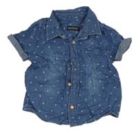 Tmavomodrá riflová košile se vzorem In Extenso