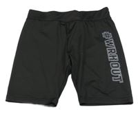 Čierne športové elastické kraťasy s nápisom Ergeenomixx