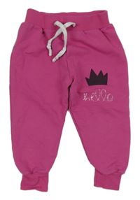 Ružové tepláky s korunkou a nápisom