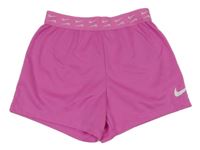 Růžové sportovní kraťasy s logem Nike