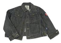 Tmavomodrá riflová bunda s nášivkou Original Marines