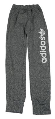 Šedé melírovné sportovní kalhoty s logem Adidas