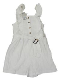 Nové - Bílý vzorovaný kraťasový overal s páskem River Island