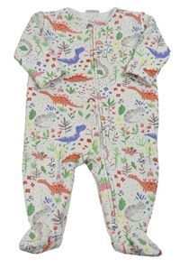 Smotanová tepláková kombinéza s dinosaurami Next