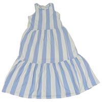 Bielo-svetlomodré pruhované šaty H&M