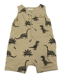 Béžové teplákové laclové kraťasy s dinosaury Next 