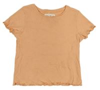 Svetlooranžové rebrované crop tričko lefties