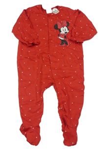 Červený overal s Minnie a bílými srdíčky H&M