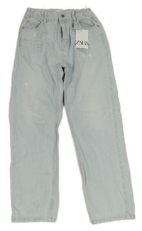 Nové - světlemodré wide leg rifle s prošoupáním ZARA