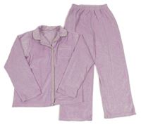 Levandulové vzorované plyšové pyžamo Matalan 