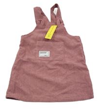 Nové - starorůžové manšestrové šaty s kapsou s nášivkou SHEIN