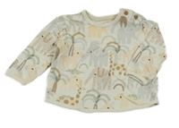 Smotanová mikina so zvieratkami a palmami George