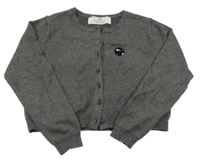 Tmavosivý melírovaný prepínaci crop sveter s flitre s korálkami H&M