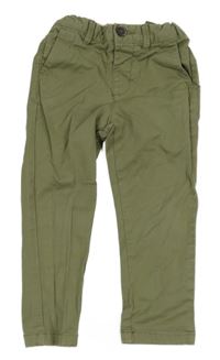 Khaki chino skinny plátenné nohavice MANGO