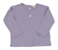 Fialové žebrované miinotriko so srdiečkom H&M