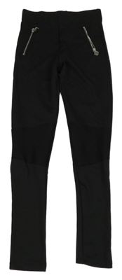 Čierne tregínové nohavice so zipy F&F