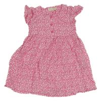 Tmavorůžovo-biele kvietkovane šaty Jojo Maman Bébé