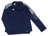 Tmavomodro-bílá funkční sportovní propínací mikina Adidas