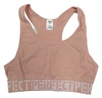 Svetloružový crop top s nápisom Yigga
