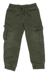 Khaki cargo cuff rifle s úpletovým pasom H&M