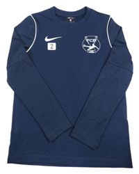 Tmavomodrá thermo fotbalová mikina FCB Nike