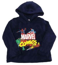 Tmavomodrá chlupatá mikina Avengers s kapucňou Marvel