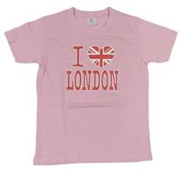 Ružové tričko s potlačou s nápisom