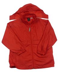 Červená šušťáková bunda s kapucňou
