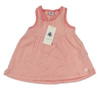 Ružovo-biele pruhované bavlnené šaty Petit Bateau