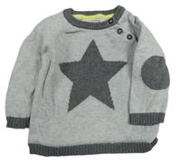 Sivý melírovaný sveter s hviezdou H&M