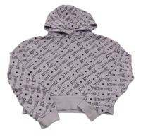 Lila crop mikina s nápismi a kapucňou zn. C&A