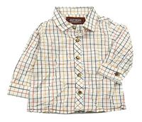 Bielo-farebná kockovaná košeľa Next