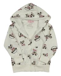 Biela prepínaci mikina so sobmi a kapucňou