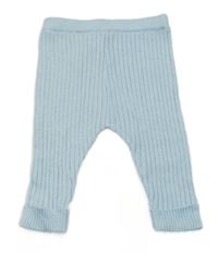 Svetlomodré rebrované pletené tepláky Nutmeg