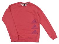 Malinová mikina s logy Adidas
