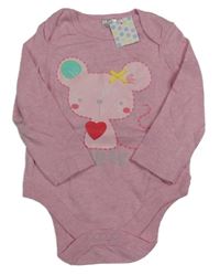 Nové - Růžové melírované body s myškou F&F