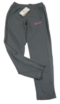 Nové - Tmavošedé sportovní funkční tepláky s logem Nike