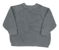 Sivý sveter s vreckom Zara