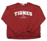 Vínová mikina s nápisom H&M