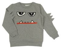 Sivá melírovaná mikina s príšerkou Name it