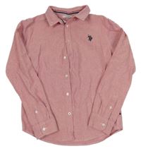 Červená melírovaná košile U.S. Polo Assn.