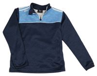 Tmavomodro-modrá melírovaná športová mikina