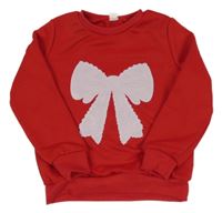 Červená mikina s mašlou